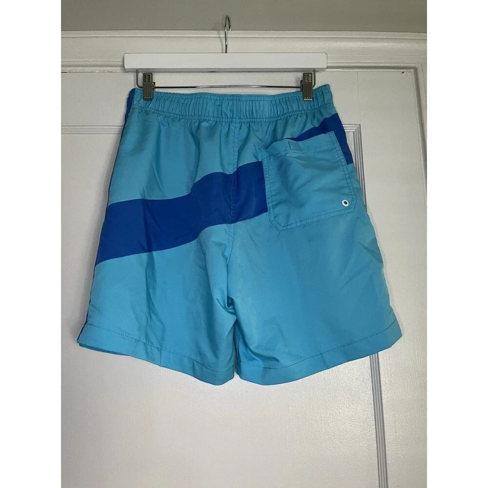 Speedo Swim Trunks Colorblock Light Blue Blue Men's M Drawstring Pockets Lined